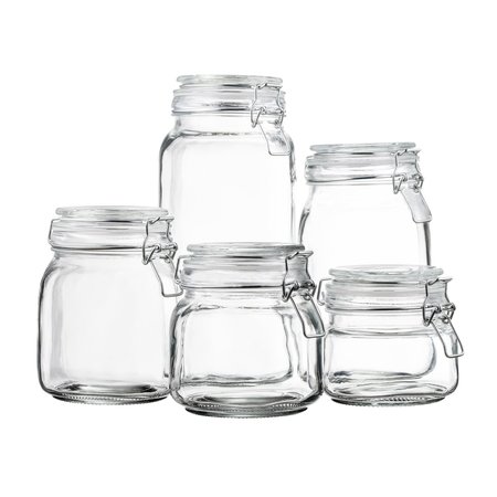 SNOW JOE EatNeat Set of 5 Airtight Mason Jars W Glass Lids for Food Storage, Organization, and Canning HBS6523SET-GL